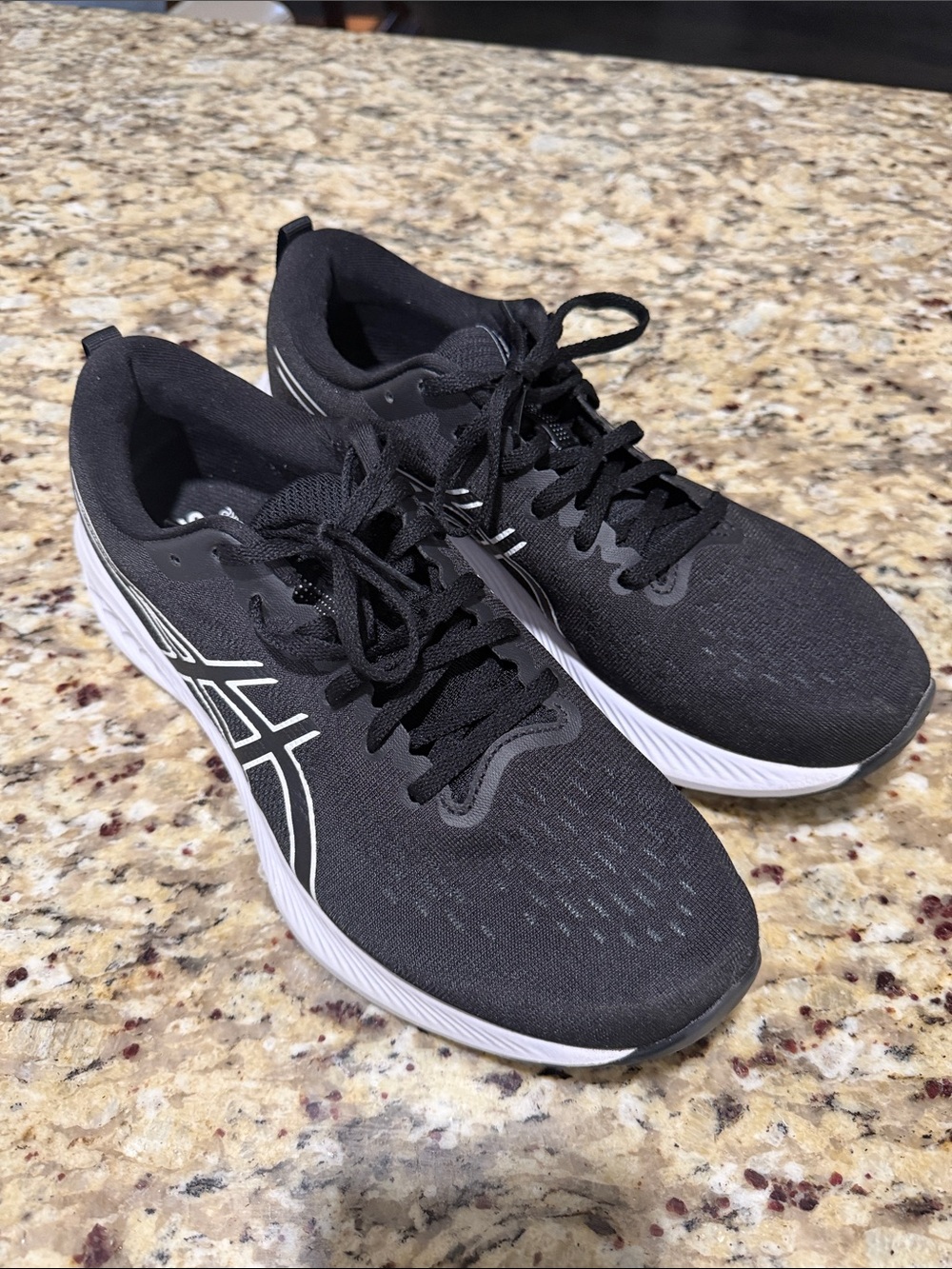 Asics Black and White Men's Athletic Running Shoes